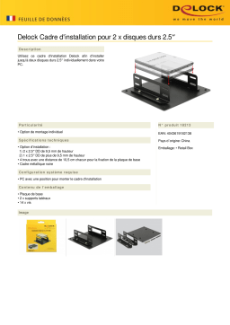 DeLOCK 18213 Installation frame for 2 x 2.5″ HDD Fiche technique