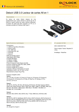 DeLOCK 91704 USB 3.0 Card Reader All in 1 Fiche technique