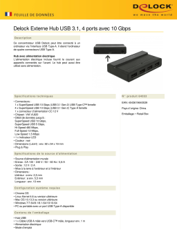 DeLOCK 64053 External USB 3.1 Hub 4 Port Fiche technique