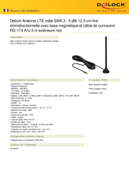 DeLOCK 12588 LTE Antenna SMA plug 3 - 5 dBi 12.5 cm fixed omnidirectional Fiche technique