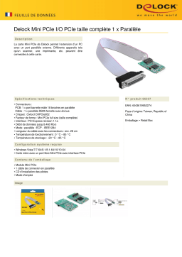 DeLOCK 95227 Mini PCIe I/O PCIe full size 1 x Parallel Fiche technique