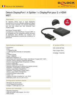 DeLOCK 87769 DisplayPort 1.4 Splitter 1 x DisplayPort to 2 x HDMI MST Fiche technique