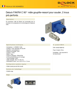 DeLOCK 89818 FAKRA C plug spring pin for soldering 2 prepunched holes Fiche technique