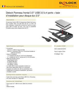 DeLOCK 61997 3.5″ USB 3.0 Front Panel 4 Port + Installation Bay 2.5″ HDD Fiche technique