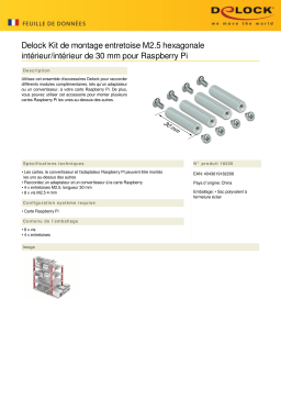 DeLOCK 18220 Mounting Kit M2.5 Spacer hexagon inside/inside 30 mm for Raspberry Pi Fiche technique