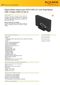 DeLOCK 42627 External Enclosure for 3.5″ SATA HDD Fiche technique