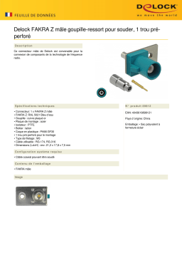 DeLOCK 89812 FAKRA Z plug spring pin for soldering 1 prepunched hole Fiche technique