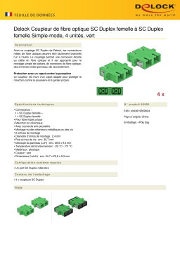 DeLOCK 85992 Optical Fiber Coupler SC Duplex female to SC Duplex female Single-mode 4 pieces green Fiche technique