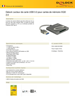 DeLOCK 91583 USB 3.0 Card Reader for XQD 2.0 memory cards Fiche technique