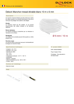 DeLOCK 20693 Braided Sleeve stretchable 10 m x 6 mm white Fiche technique