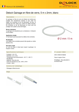 DeLOCK 18923 Fiberglass Sleeving 5 m x 2 mm white Fiche technique