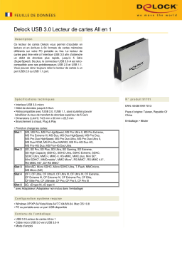 DeLOCK 91701 USB 3.0 Card Reader All in 1 Fiche technique