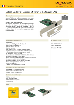 DeLOCK 89531 PCI Express x1 Card 1 x RJ45 2.5 Gigabit LAN RTL8125 Fiche technique