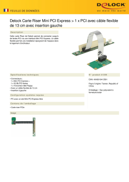 DeLOCK 41359 Riser Card Mini PCI Express > 1 x PCI Fiche technique