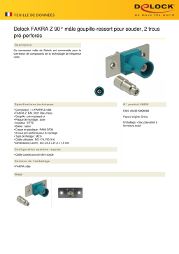 DeLOCK 89826 FAKRA Z plug spring pin for soldering 2 prepunched holes Fiche technique