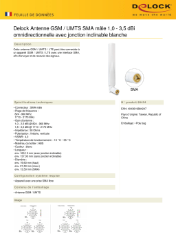 DeLOCK 88424 GSM / UMTS Antenna SMA plug 1.0 - 3.5 dBi omnidirectional Fiche technique