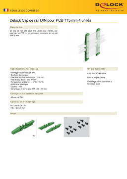 DeLOCK 66262 DIN rail clip for PCB 115 mm 4 pieces Fiche technique