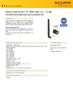 DeLOCK 12634 5G LTE Antenna SMA plug -3.3 - 1.3 dBi omnidirectional Fiche technique