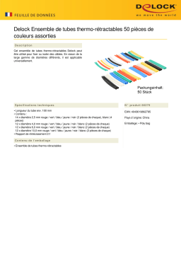 DeLOCK 86279 Heat shrink tube set 50 pieces assorted colours Fiche technique