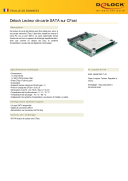 DeLOCK 91714 Card Reader SATA to CFast Fiche technique