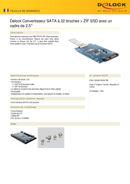 DeLOCK 62479 Converter SATA 22 pin > ZIF SSD Fiche technique