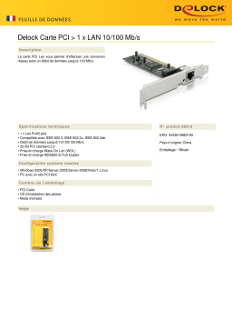 DeLOCK 88316 PCI Card > 1 x LAN 10/100 Mb/s Fiche technique