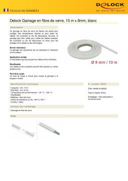 DeLOCK 18933 Fiberglass Sleeving 10 m x 8 mm white Fiche technique