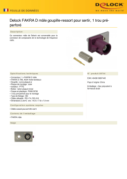 DeLOCK 89744 FAKRA D plug spring pin for crimping 1 prepunched hole Fiche technique