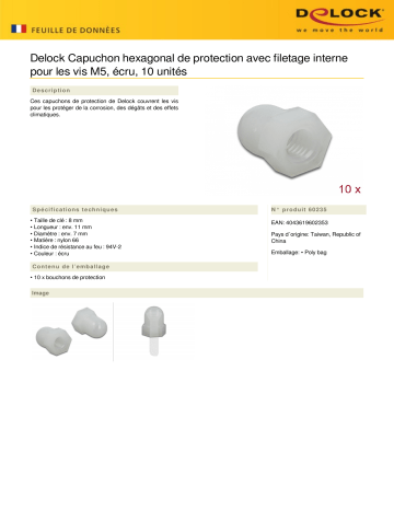 DeLOCK 60235 Protective cap hexagon Fiche technique | Fixfr