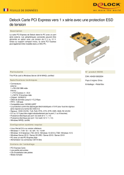 DeLOCK 90293 PCI Express Card to 1 x Serial Fiche technique