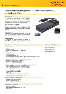 DeLOCK 87737 DisplayPort 1.4 Splitter 1 x DisplayPort in > 3 x DisplayPort out Fiche technique