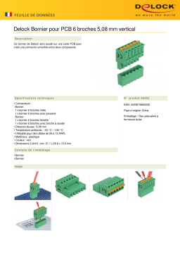 DeLOCK 66502 Terminal block set for PCB 6 pin 5.08 mm pitch vertical Fiche technique