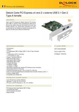 DeLOCK 90298 PCI Express x4 Card to 2 x external USB 3.1 Gen 2 Type-A female Fiche technique