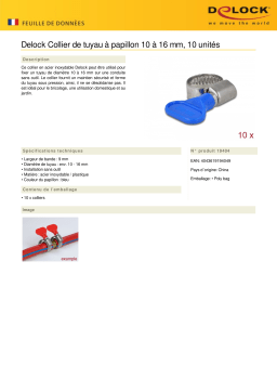 DeLOCK 19404 Butterfly Hose Clamp 10 - 16 mm 10 pieces blue Fiche technique