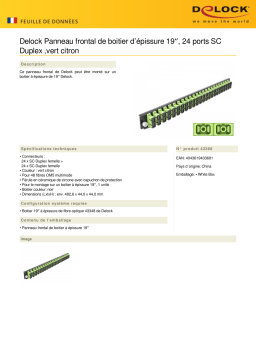 DeLOCK 43368 19″ Splice Box Front Panel 24 port SC Duplex limegreen Fiche technique