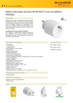 DeLOCK 11827 WLAN Power Socket Switch MQTT Fiche technique