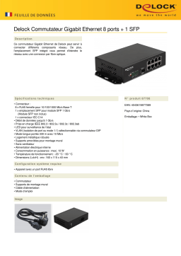 DeLOCK 87708 Gigabit Ethernet Switch 8 Port + 1 SFP Fiche technique