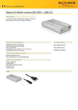 DeLOCK 42371 3.5 External Enclosure IDE HDD > USB 2.0 Fiche technique