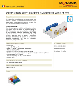 DeLOCK 81339 Easy 45 Module 3 x RCA female port 22.5 x 45 mm Fiche technique