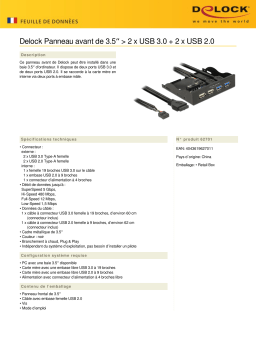 DeLOCK 62701 3.5″ Front Panel > 2 x USB 3.0 + 2 x USB 2.0 Fiche technique