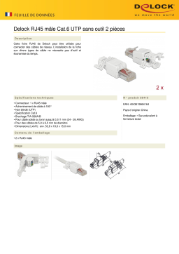 DeLOCK 86416 RJ45 plug Cat.6 UTP toolfree 2 pieces Fiche technique