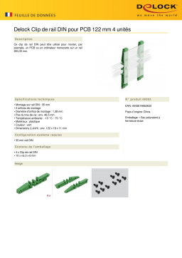 DeLOCK 66263 DIN rail clip for PCB 122 mm 4 pieces Fiche technique