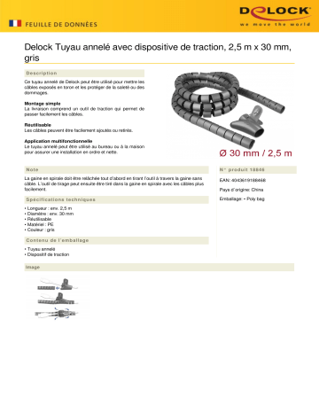 DeLOCK 18846 Spiral Hose Fiche technique | Fixfr