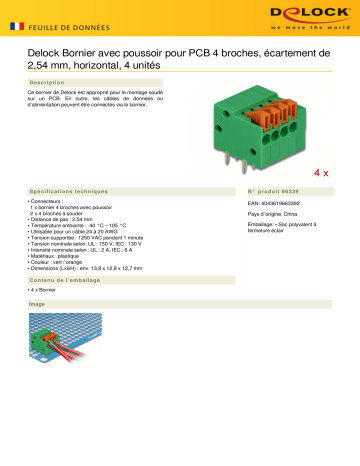 DeLOCK 66339 Terminal block Fiche technique | Fixfr