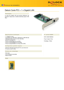 DeLOCK 89084 PCI Card > 1 x Gigabit LAN Fiche technique