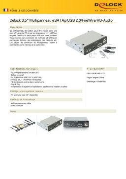 DeLOCK 91477 3.5″ Mutlipanel eSATAp/USB 2.0/FireWire/HD-Audio Fiche technique