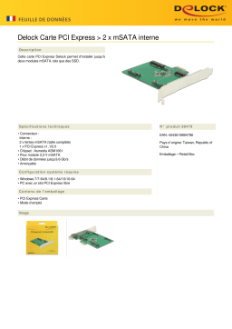 DeLOCK 89479 PCI Express Card > 2 x internal mSATA Fiche technique