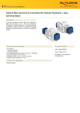 DeLOCK 86323 Keystone Module 2 pin terminalblock > terminalblock white Fiche technique