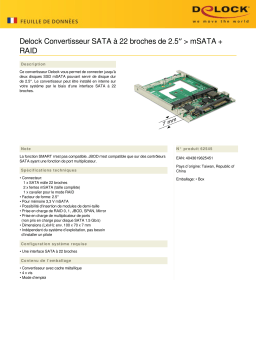 DeLOCK 62545 2.5″ Converter SATA 22 pin > mSATA Fiche technique