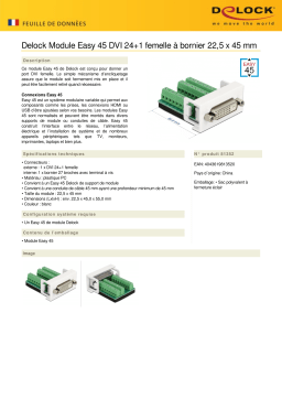 DeLOCK 81352 Easy 45 Module DVI 24+1 female to Terminal Block 22.5 x 45 mm Fiche technique